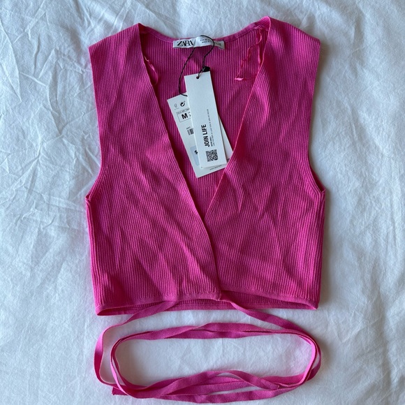 Zara Pink Crop Top - Picture 1 of 3